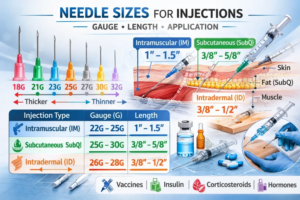 Needles Sizes for Injections
