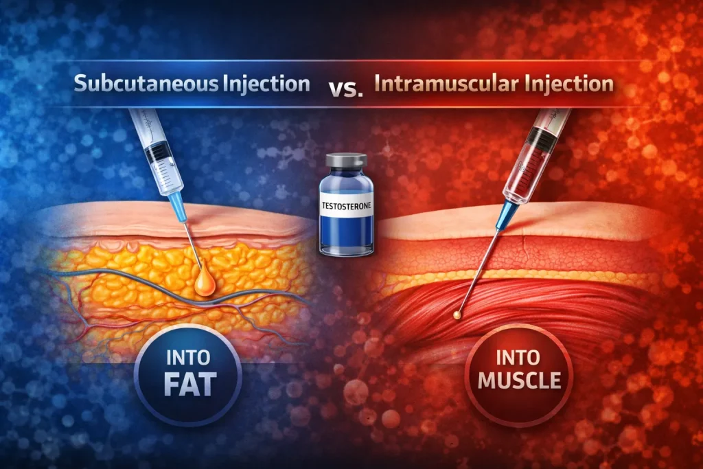 Testosterone Injection Subcutaneous vs. Intramuscular